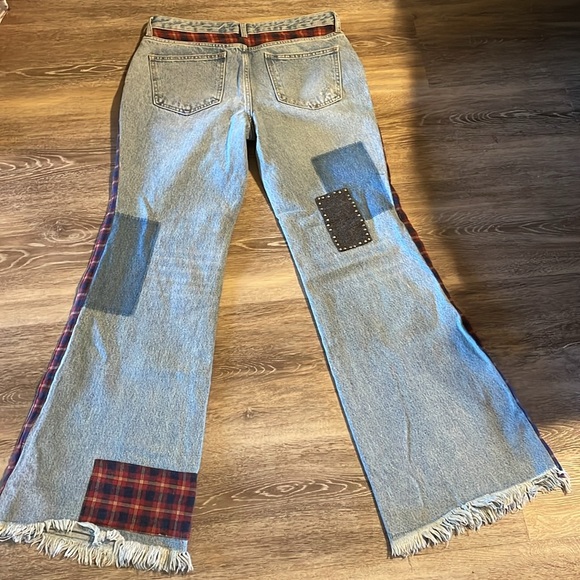 Free People We The Free Mixed Plaid Slim Flare - Picture 10 of 13